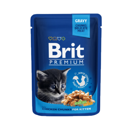 Brit Premium Chicken Chunks Wet Food Pouch for Kittens