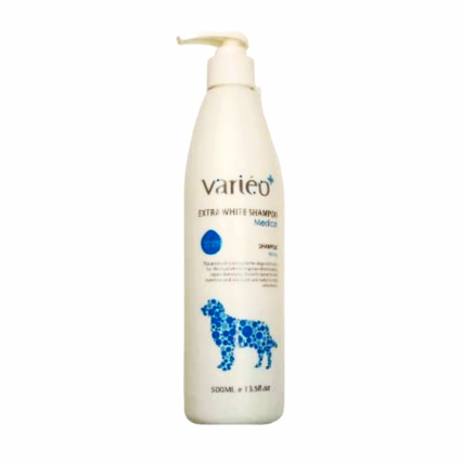 Varieo+ Extra White Dog Medical Shampoo for white coats – 500ml