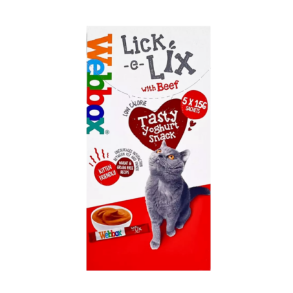 Webbox Lick-e-Lix with Beef Cat Treats 75g – Creamy Lickable Cat Snack