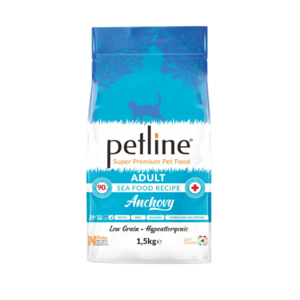 Petline Anchovy Seafood Adult Cat Food for healthy coat and digestion